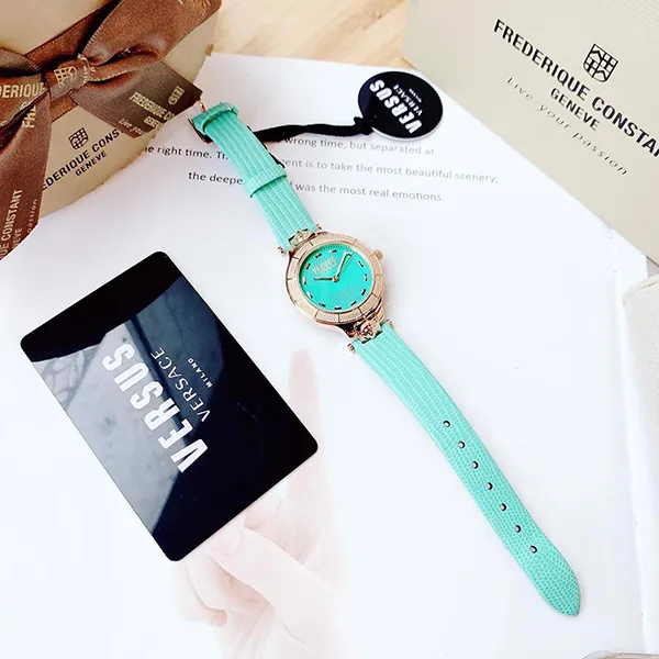 Đồng Hồ Nữ Versus Versace Claremont Green Dial Leather Ladies Watch VSP480418 Màu Xanh Pastel
