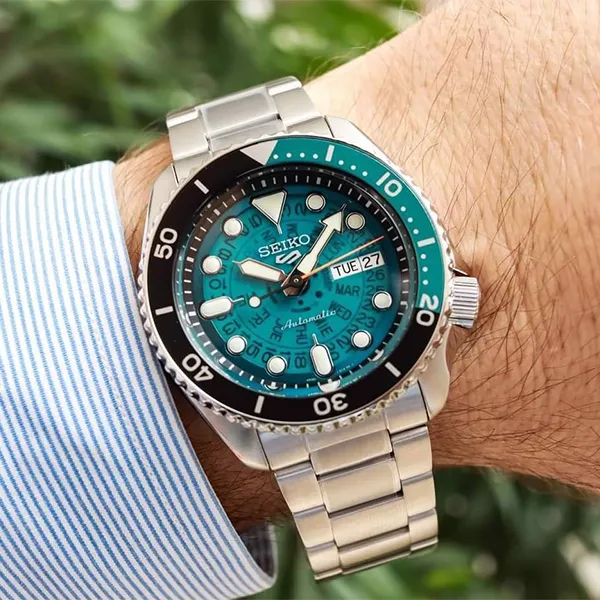 Đồng Hồ Seiko 5 Sports Automatic Teal Dial Men's Watch SRPJ45K1 Màu Xanh Bạc - Đồng hồ - Vua Hàng Hiệu