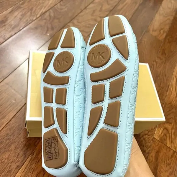 Giày Bệt Nữ Michael Kors MK Fulton Moc Flat Shoes 49S3FUFR1L Màu Xanh Blue Size 7