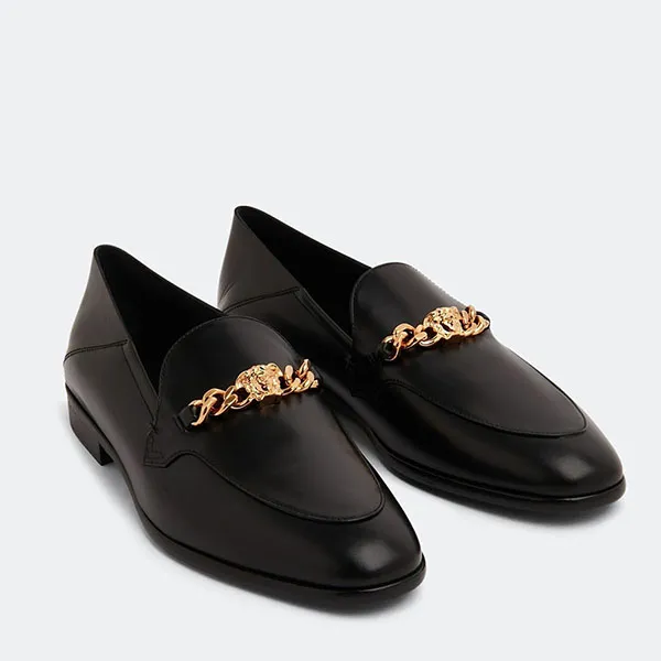 Giày Lười Loafer Nam Versace La Medusa Chain 1005779-1A04036-1B00V Màu Đen - Giày - Vua Hàng Hiệu