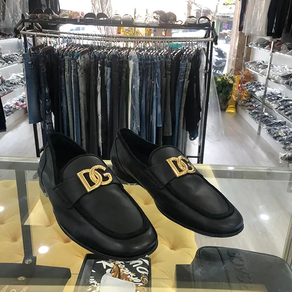 Giày Lười Nam Dolce & Gabbana D&G Tag Logo A50462AQ99380999 Màu Đen Size 42.5