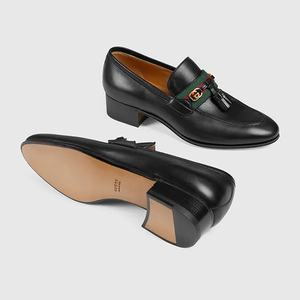 Giày Lười Nữ Gucci Women's Loafer With Interlocking G 624316 1W610 1066 Màu Đen Size 35