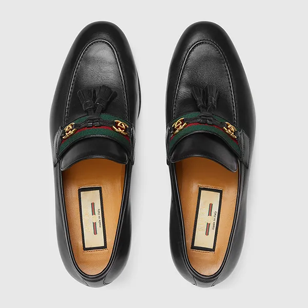 Giày Lười Nữ Gucci Women's Loafer With Interlocking G 624316 1W610 1066 Màu Đen Size 35