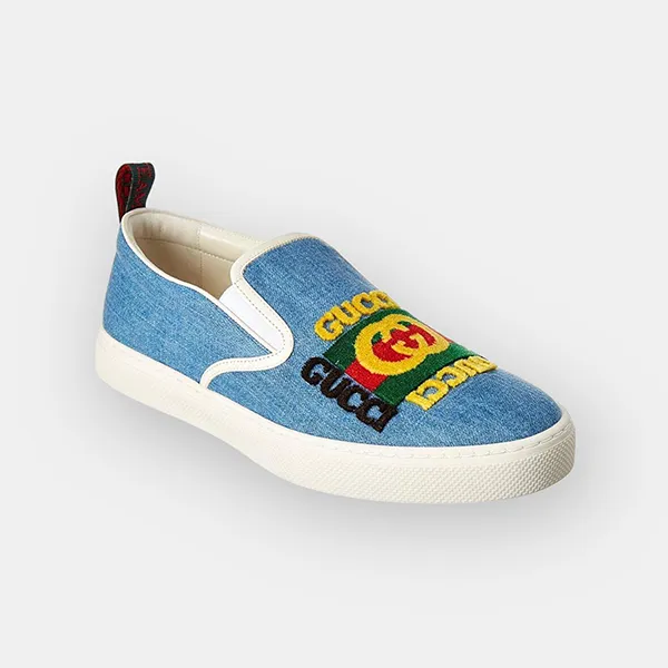 Giày Slip On Nam Gucci GC155 Màu Xanh Size 42