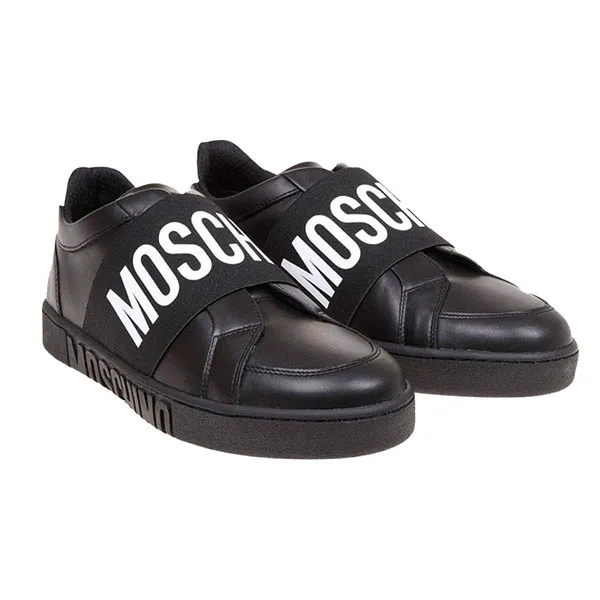 Giày Slip On Nam Moschino MB15032G1EGA100A Màu Đen Trắng Size 41