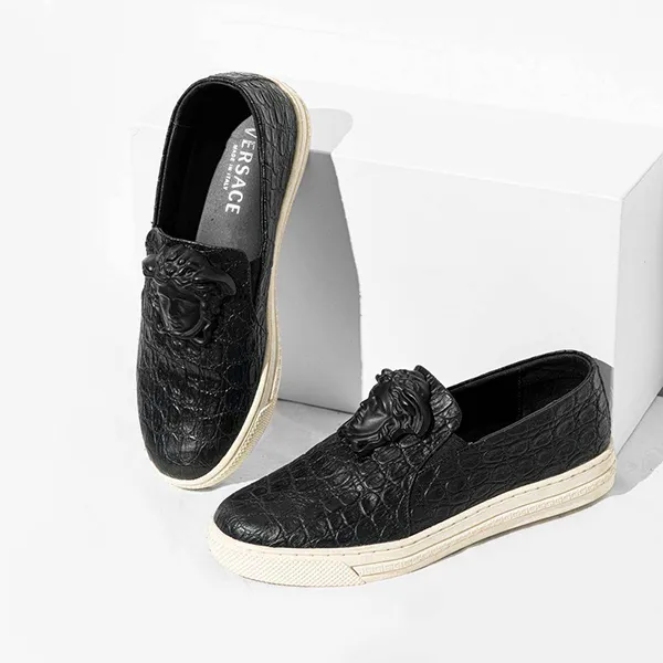Giày Slip On Nam Versace VS9999 Màu Đen Size 40