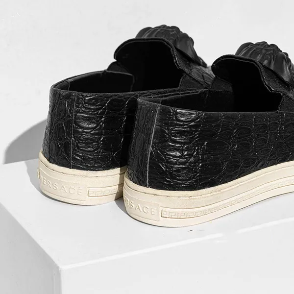 Giày Slip On Nam Versace VS9999 Màu Đen Size 40