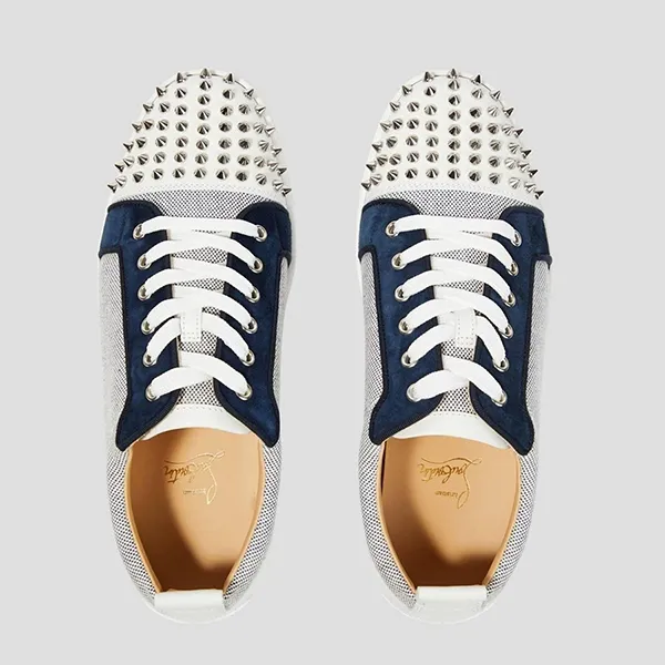 Giày Sneaker Nam Christian Louboutin Louis Junior Spikes Embellished Low 1230925/BL9R Phối Màu - Giày - Vua Hàng Hiệu