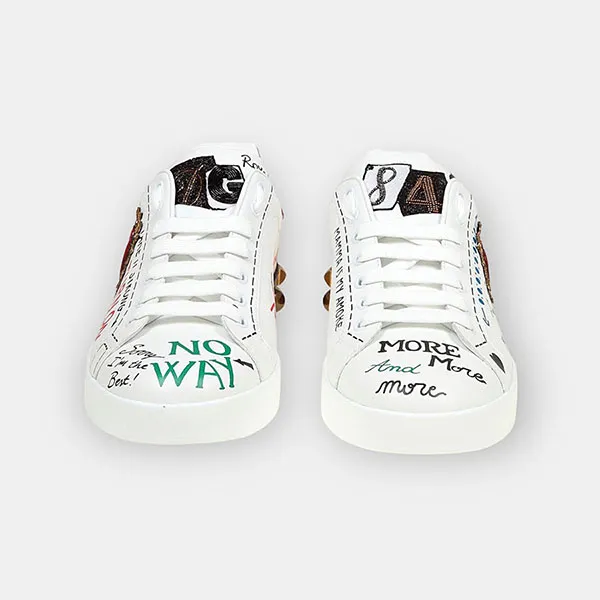 Giày Sneaker Nam Dolce & Gabbana D&G Trái Tim CS1759 Màu Trắng Size 41.5