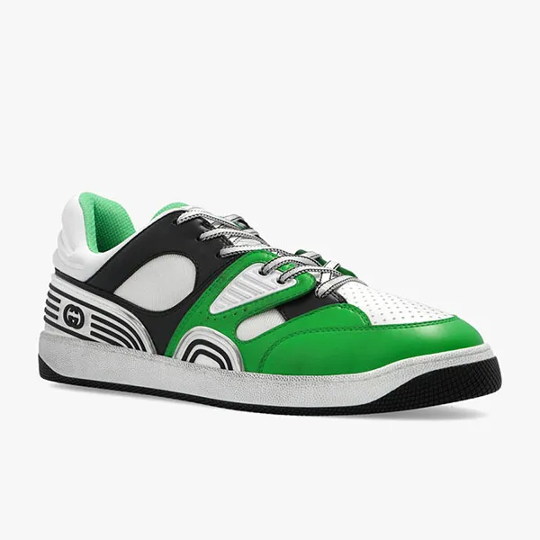 Giày Sneaker Nam Gucci Basket Low Top 697882 2SH90-3760 Màu Xanh Trắng
