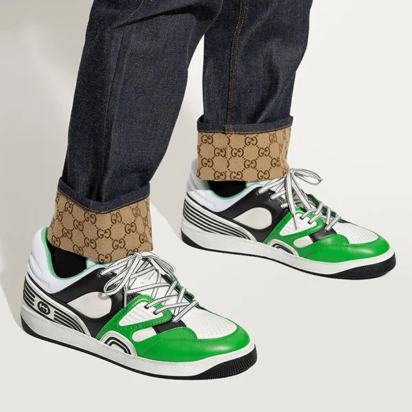 Giày Sneaker Nam Gucci Basket Low Top 697882 2SH90-3760 Màu Xanh Trắng