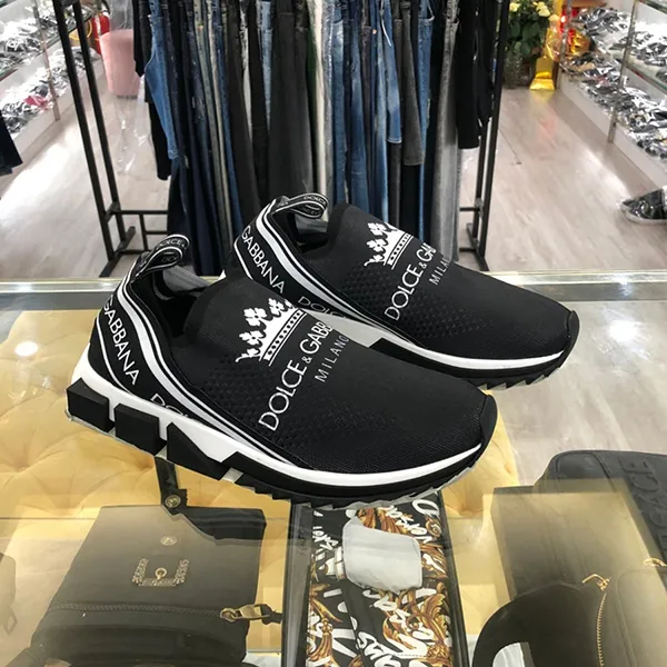 Giày Sneaker Dolce & Gabbana D&G Vương Miện CS1595AU448HNR18 Màu Đen Size 43