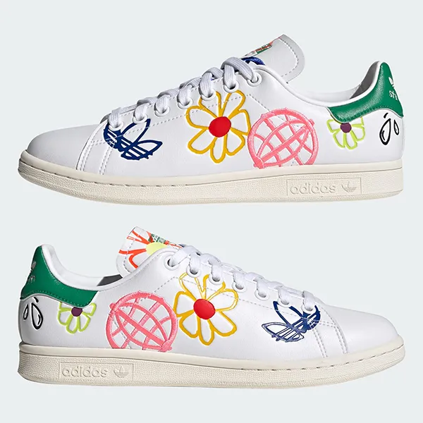 Giày Thể Thao Nữ Adidas Stan Smith Shoes FX5653 Màu Trắng Họa Tiết Size 38 - Giày - Vua Hàng Hiệu