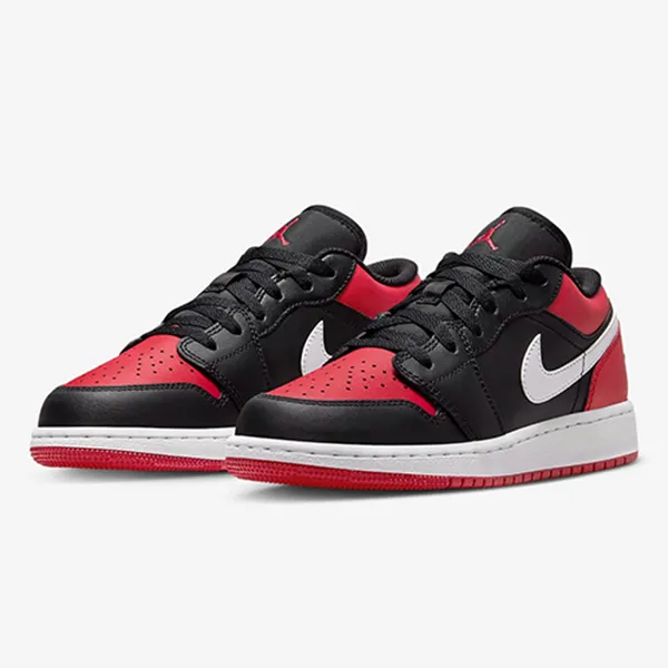 Giày Thể Thao Nam Nike Air Jordan 1 Low Big Shoes 553560-066 Màu Đen Đỏ Size 37.5