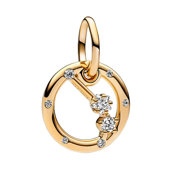 Hạt Vòng Charm Pandora Moments Móc Cài Chòm Sao Bạch Dương 762719C01 Màu Vàng