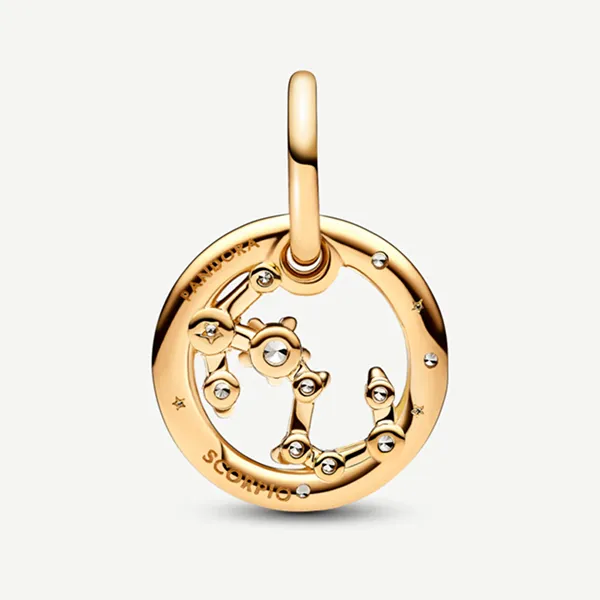 Hạt Vòng Charm Pandora Moments Móc Cài Chòm Sao Bọ Cạp 762710C01 Màu Vàng