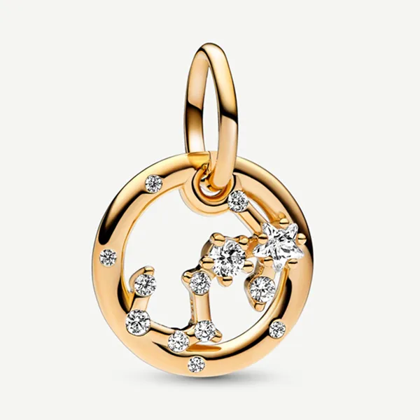 Hạt Vòng Charm Pandora Moments Móc Cài Chòm Sao Bọ Cạp 762710C01 Màu Vàng