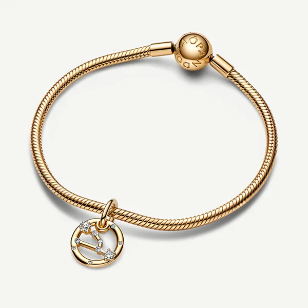 Hạt Vòng Charm Pandora Moments Móc Cài Chòm Sao Kim Ngưu 762707C01 Màu Vàng - Trang sức - Vua Hàng Hiệu