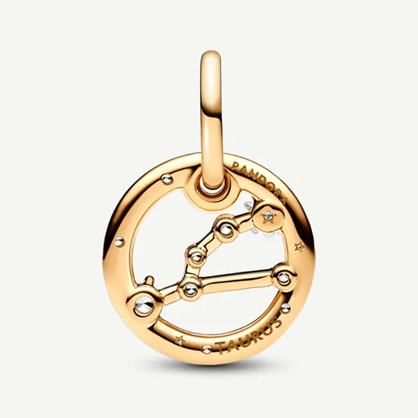 Hạt Vòng Charm Pandora Moments Móc Cài Chòm Sao Kim Ngưu 762707C01 Màu Vàng - Trang sức - Vua Hàng Hiệu