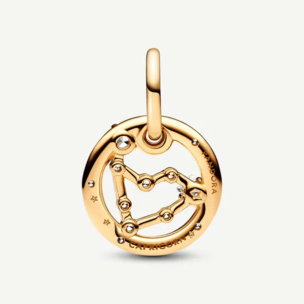 Hạt Vòng Charm Pandora Moments Móc Cài Chòm Sao Ma Kết 762720C01 Màu Vàng