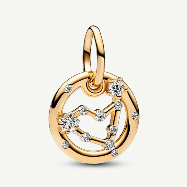 Hạt Vòng Charm Pandora Moments Móc Cài Chòm Sao Ma Kết 762720C01 Màu Vàng