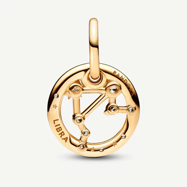 Hạt Vòng Charm Pandora Moments Móc Cài Chòm Sao Thiên Bình 762712C01 Màu Vàng - Trang sức - Vua Hàng Hiệu