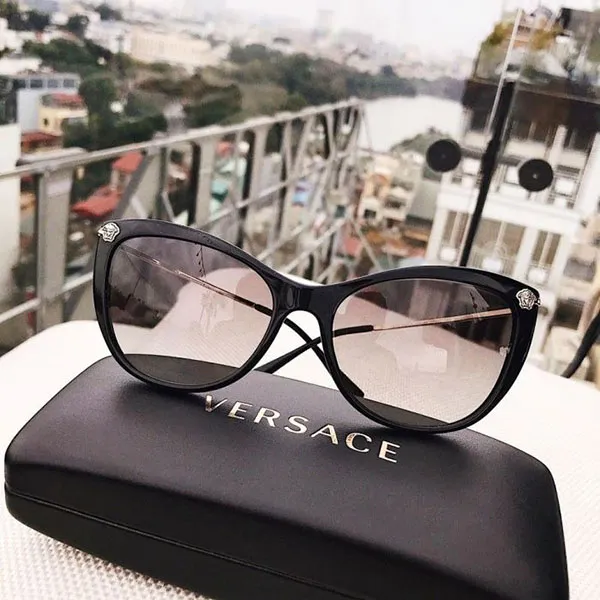 Kính Mát Nữ Versace Cat Eye Sunglasses VE4345 Màu Đen - Kính mắt - Vua Hàng Hiệu
