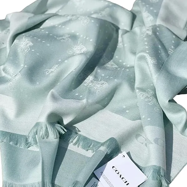 Khăn Quàng Cổ Coach Women's Scarf Màu Xanh Nhạt