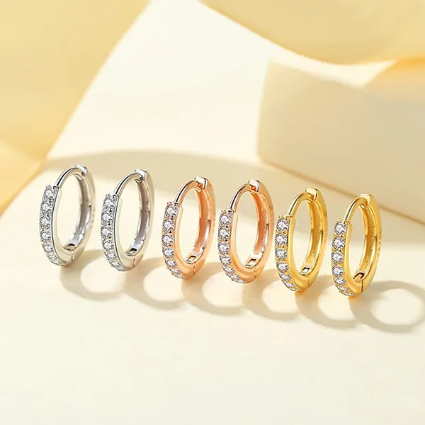 Khuyên Tai LiLi Jewelry Dạng Tròn Đính Đá CZ Cristy LILI_886531 Màu Vàng - Trang sức - Vua Hàng Hiệu