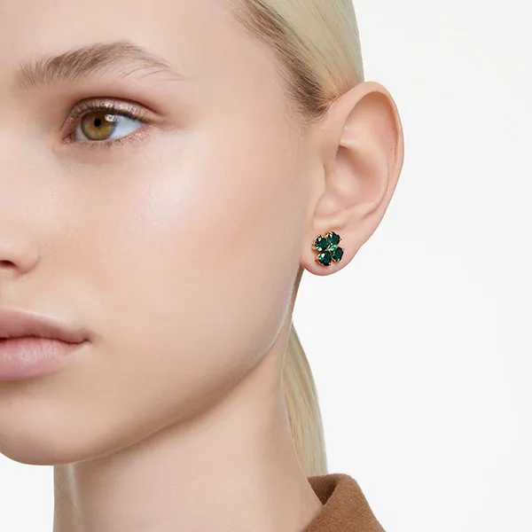 Khuyên Tai Nữ Swarovski Idyllia Stud Earrings 5666236 Màu Xanh Lá