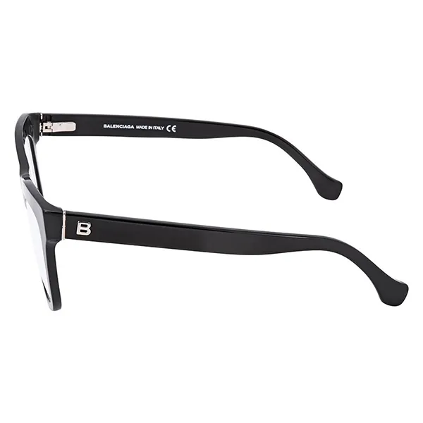 Kính Mắt Cận Balenciaga Shiny Black Rectangle Eyeglasses BA5067 001 Màu Đen