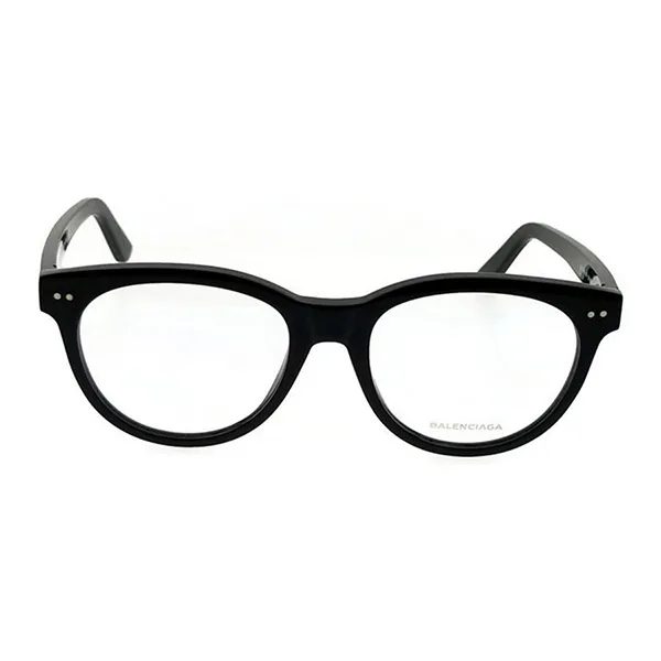 Kính Mắt Cận Balenciaga Shiny Black Unisex Round Eyeglasses BA5088 001 Màu Đen