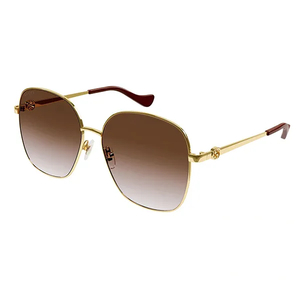 Kính Mát Gucci Gold Chain Sunglasses GG1089SA 002 Màu Vàng Nâu - Kính mắt - Vua Hàng Hiệu