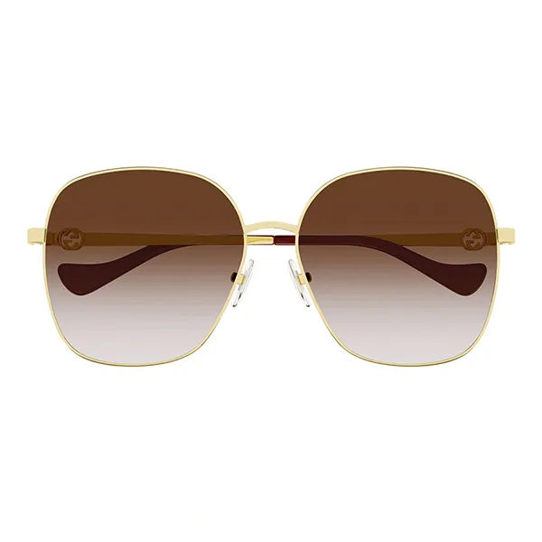 Kính Mát Gucci Gold Chain Sunglasses GG1089SA 002 Màu Vàng Nâu - Kính mắt - Vua Hàng Hiệu