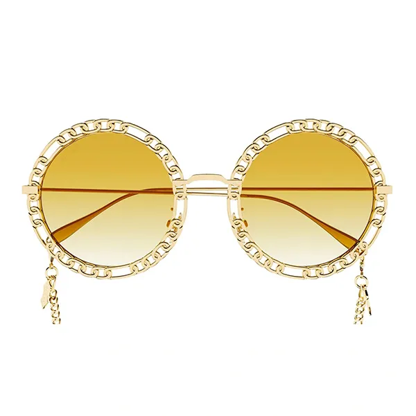 Kính Mát Nữ Gucci Gold Chain Sunglasses GG1113S 001 Màu Vàng