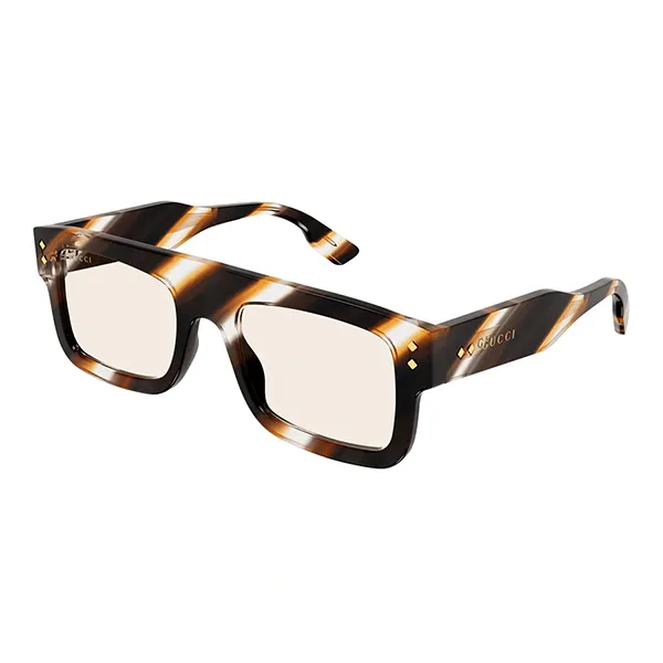 Kính Mát Gucci Rectangular Sunglasses GG1085S 002 Màu Havana Đậm - Kính mắt - Vua Hàng Hiệu