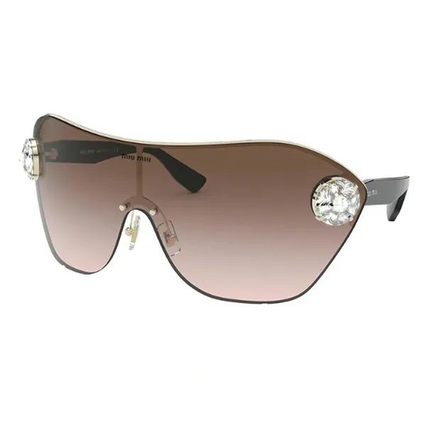 Kính Mát Nữ Miu Miu Pale Gold Sunglasses 68US ZVN0A6 Màu Nâu Đen