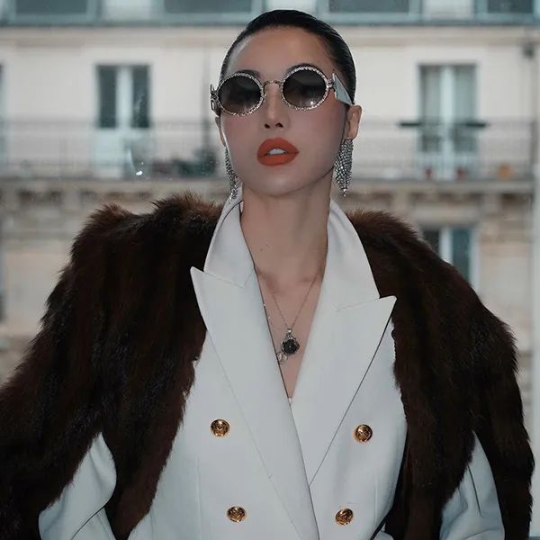 Kính Mát Nữ Saint De Paris & Crew No 9 Gabrielle White Silver Sunglasses With Gradient Lenses Màu Xanh Bạc - Kính mắt - Vua Hàng Hiệu