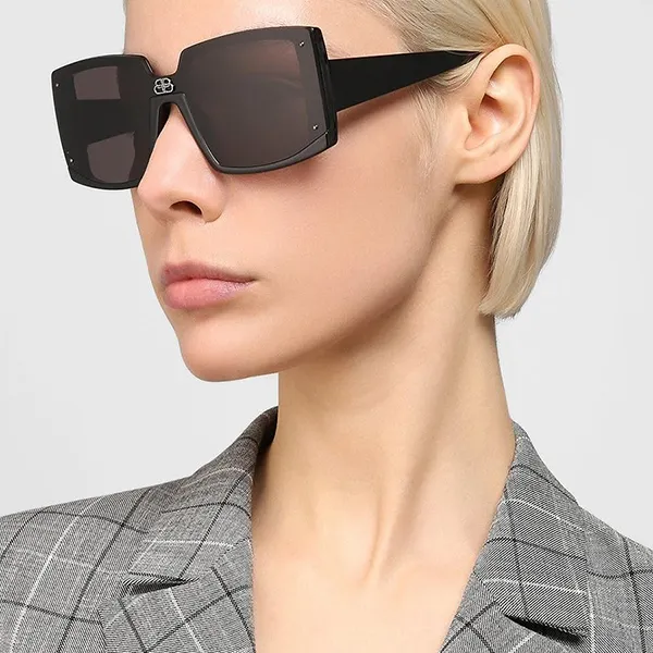 Kính Mát Balenciaga BB0081S 001 Black Sunglasses Màu Đen - 1