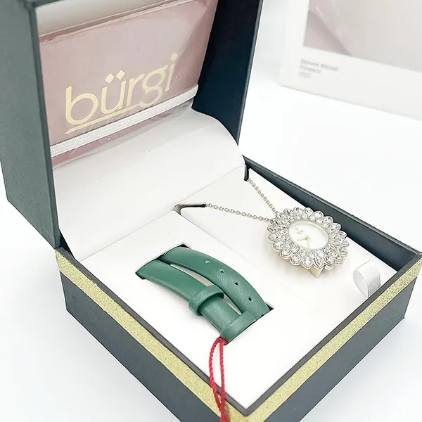 Mặt Đồng Hồ Dây Chuyền Nữ Burgi BUR273 Watch & Pendant Màu Bạc - Đồng hồ - Vua Hàng Hiệu