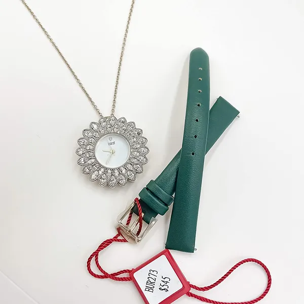 Mặt Đồng Hồ Dây Chuyền Nữ Burgi BUR273 Watch & Pendant Màu Bạc - Đồng hồ - Vua Hàng Hiệu