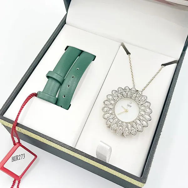 Mặt Đồng Hồ Dây Chuyền Nữ Burgi BUR273 Watch & Pendant Màu Bạc - Đồng hồ - Vua Hàng Hiệu