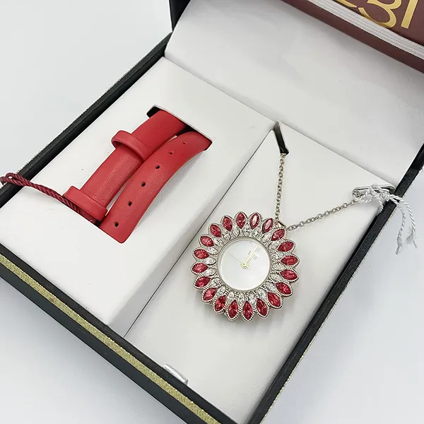 Mặt Đồng Hồ Dây Chuyền Nữ Burgi BUR273 Watch & Pendant Màu Đỏ
