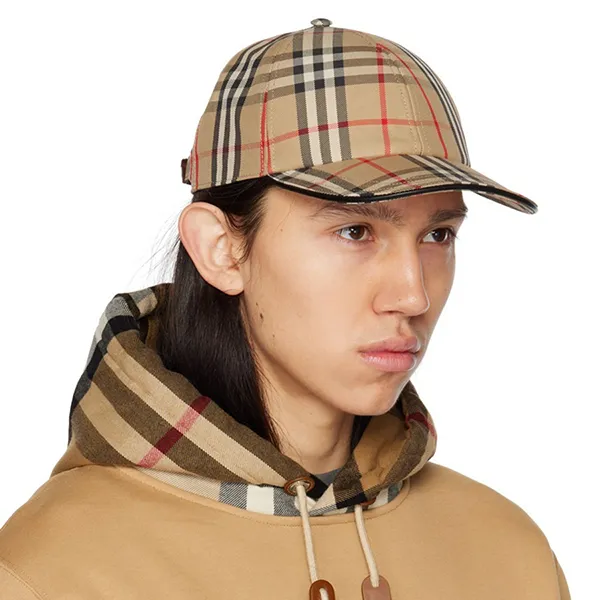 Mũ Burberry Beige Check Cap 8068041-A7028 Màu Be Size S - Mũ nón - Vua Hàng Hiệu