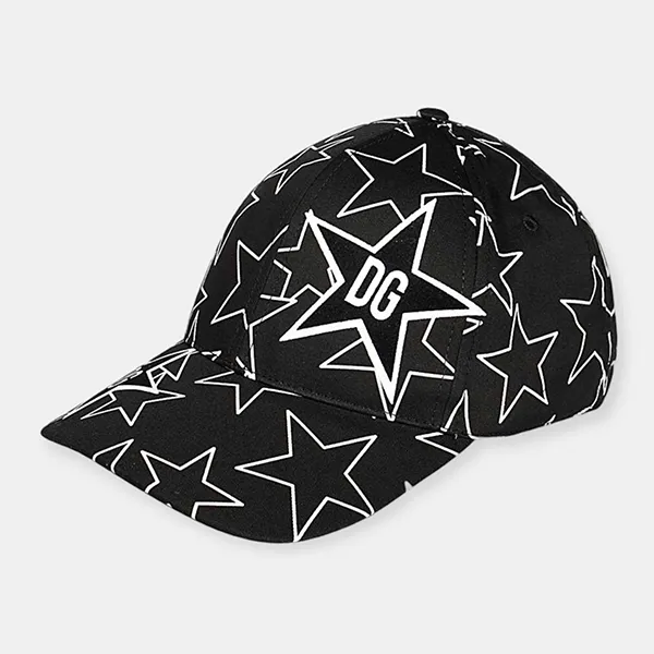Mũ Dolce & Gabbana D&G Star Dg Logo Baseball Hat In Black DG4777 Màu Đen
