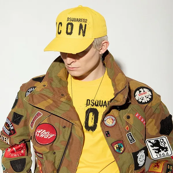 Mũ Dsquared2 Icon Spray Yellow Cap DSQ2 BCM0533 05C00001-M1804 Màu Vàng