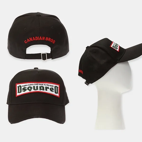 Mũ Dsquared2 Karma Come Back To You Baseball Cap DSQ2 BCM0288 DSQ6815 Màu Đen