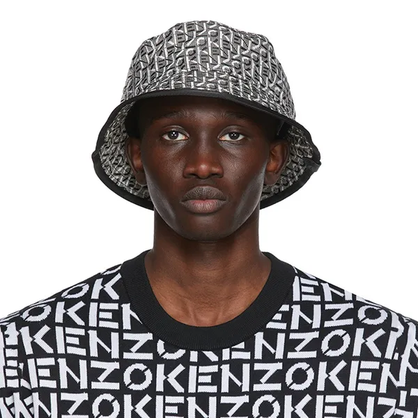 Mũ Kenzo Jacquard Bucket Hat Màu Đen Trắng