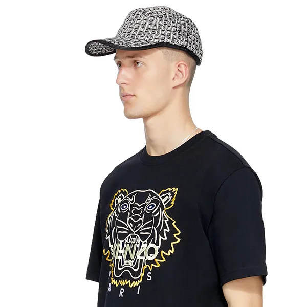 Mũ Kenzo Jacquard Monogram Logo Cap Màu Đen Trắng
