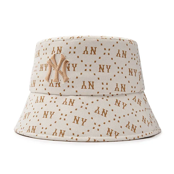 Mũ MLB Bucket Diamond Monogram New York Yankees 3AHTM063N-50CRD Màu Kem